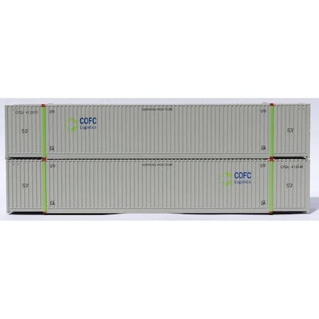 Jacksonville Terminal 537007 53 ft. N Scale Cofc Logistics High Cube Corrugated Side Containers, 2PK JTC537007